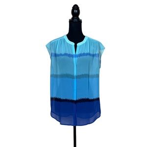 Ann Taylor Sleeveless Button Down Sheer Chiffon Blouse (GMH-U)